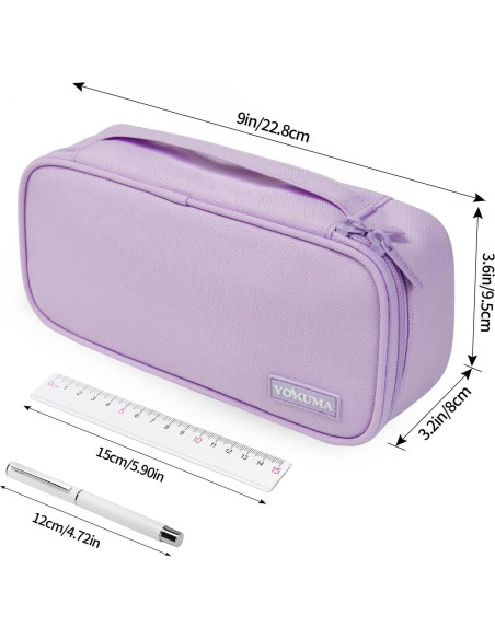 Estuche de Lápices YOKUMA Lila Gran Capacidad 23x12 cm