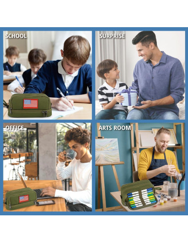 Estuche Táctico Atripack Verde 4 Compartimentos 31.8x22.5cm