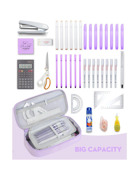 Estuche de Lápices YOKUMA Lila Gran Capacidad 23x12 cm