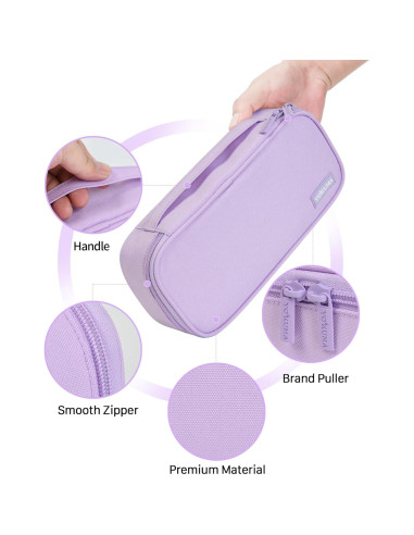 Estuche de Lápices YOKUMA Lila Gran Capacidad 23x12 cm