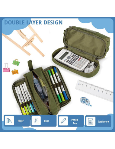 Estuche Táctico Atripack Verde 4 Compartimentos 31.8x22.5cm