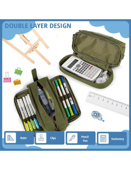 Estuche Táctico Atripack Verde 4 Compartimentos 31.8x22.5cm