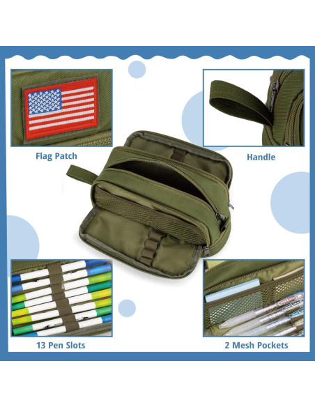 Estuche Táctico Atripack Verde 4 Compartimentos 31.8x22.5cm