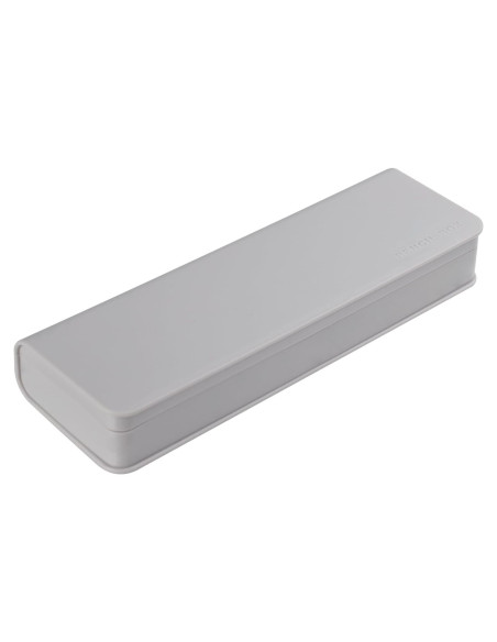 Caja de lápices HIEALO gris, estuche plástico 19.8x6.6 cm