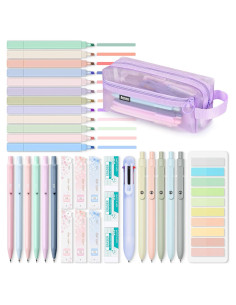 Set de Papelería Asten con 12 Marcadores y 5 Bolígrafos