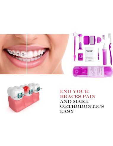 Kit de Cuidado Oral Ortodóntico Wenge - 2 Piezas Viaje