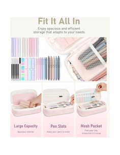 Set Escolar Cuatro Caramelos Rosa 39 Piezas con Estuche 2