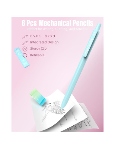 Set Escolar Cuatro Caramelos Rosa 39 Piezas con Estuche