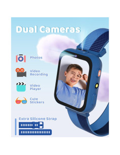 Reloj Inteligente BIGGERFIVE Niños Azul 30 Juegos y Duales Cámaras 2