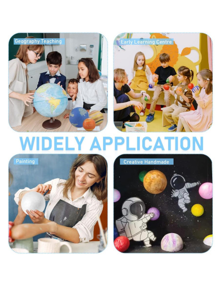 Kit Proyecto Sistema Solar Fansunta - 14 Esferas Poliestireno y 10 Palos Bambú 24 cm