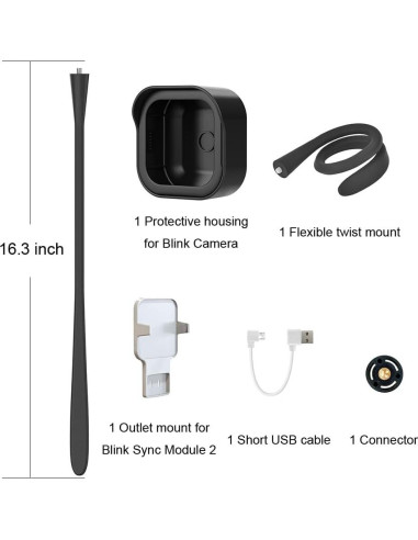 Soporte Flexible Gresur para Blink Outdoor - Impermeable Negro