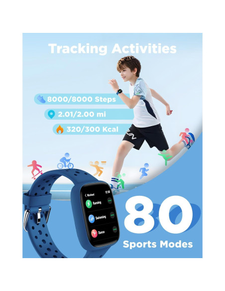 Reloj Inteligente BIGGERFIVE para Niños 1.8" IP68 Azul
