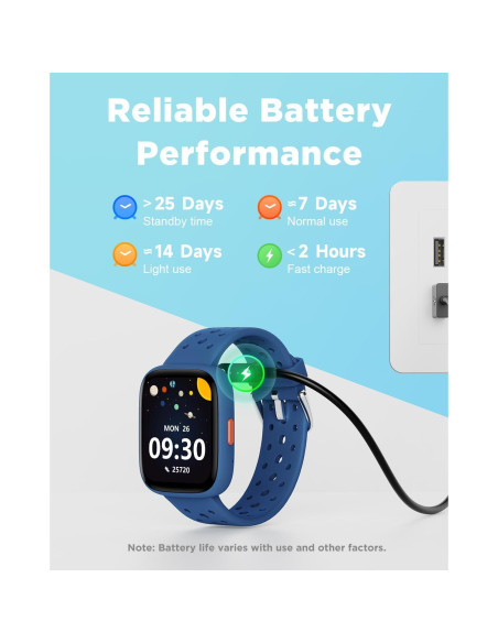 Reloj Inteligente BIGGERFIVE para Niños 1.8" IP68 Azul