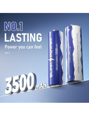 Baterías de Litio AA Blinkspower 16 Piezas 3500mAh No Recargables