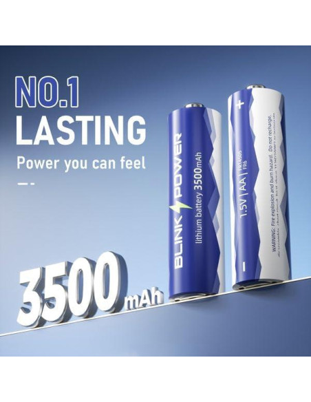 Baterías de Litio AA Blinkspower 16 Piezas 3500mAh No Recargables