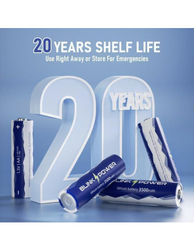 Baterías de Litio AA Blinkspower 16 Piezas 3500mAh No Recargables