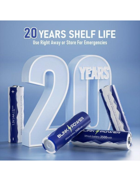 Baterías de Litio AA Blinkspower 16 Piezas 3500mAh No Recargables