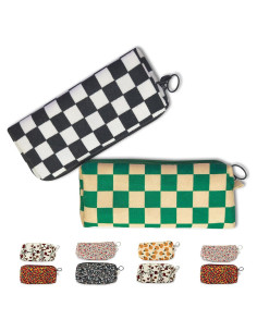 Estuche de Lápices PJOEWEY 2 Piezas Corduroy Cuadrícula