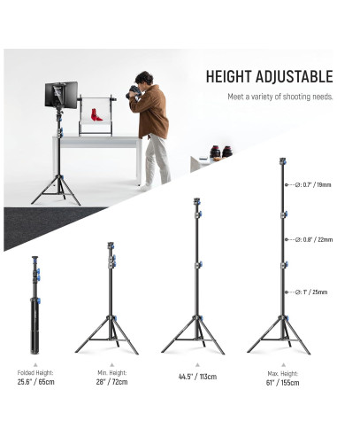 Soporte de Luz NEEWER ST155A 72-155cm con Caja de Luz