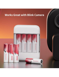 Paquete 8 Baterías Recargables AA Dracutum 3000mWh Cargador 2