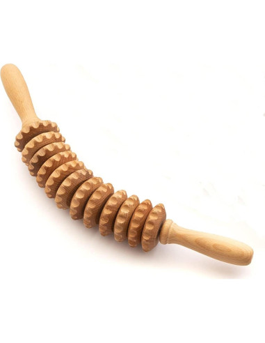 Rodillo de Masaje Tuuli de Madera para Cintura y Muslo