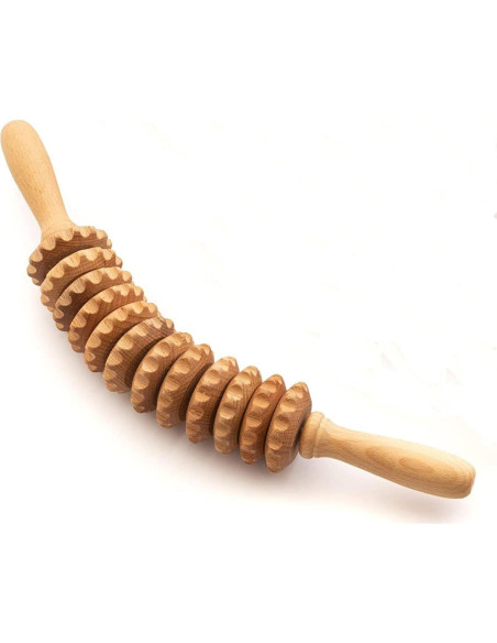 Rodillo de Masaje Tuuli de Madera para Cintura y Muslo