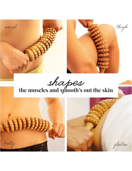 Rodillo de Masaje Tuuli de Madera para Cintura y Muslo