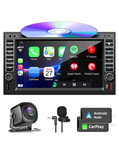 Estéreo de Coche Doble Din Inexaccessories 7" Bluetooth Carplay