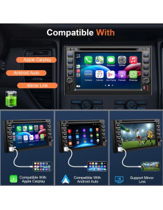 Estéreo de Coche Doble Din Inexaccessories 7" Bluetooth Carplay 2