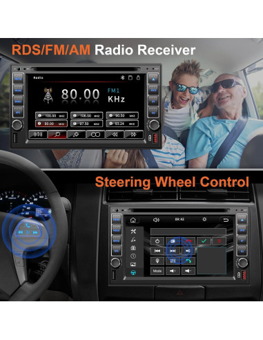 Estéreo de Coche Doble Din Inexaccessories 7" Bluetooth Carplay