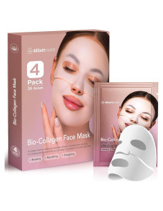 Máscara Facial de Colágeno AllSett Health Hidratante 4 Pzas