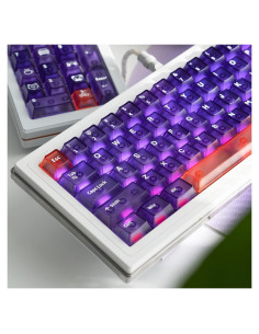 Juego de Teclas Transparentes Moradas 150u Hunfuthr para Teclados Mecánicos