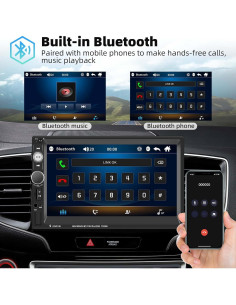 Estéreo de Coche UNITOPSCI Doble Din 7" Bluetooth MP5 2