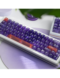 Juego de Teclas Transparentes Moradas 150u Hunfuthr para Teclados Mecánicos 2