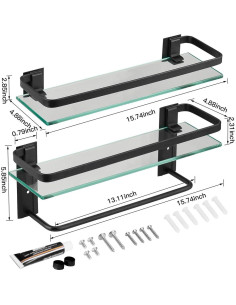 Estante de baño VOLPONE 2 niveles con barra para toallas 2
