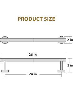 Barra de Toalla Luxbaro 66 cm Acero Inoxidable Negro Mate 2