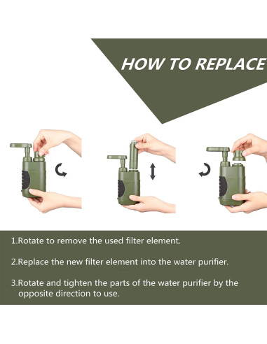 Filtro de Agua Portátil Purewell Survivor - Reemplazo 50000 Galones