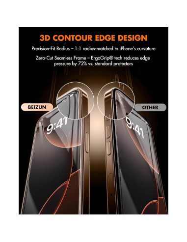 Protector de Pantalla Beizun 3 Pack para iPhone 15/16 6.1" HD 9H