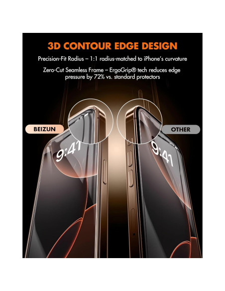 Protector de Pantalla Beizun 3 Pack para iPhone 15/16 6.1" HD 9H Protector de Pantalla Beizun 3 Pack para iPhone 15/16 6.1" HD 9H