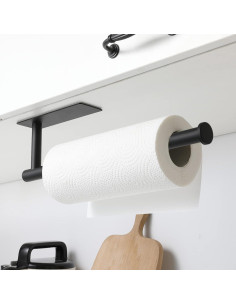 Soporte de Toallas de Papel theaoo Negro Acero Inoxidable 2