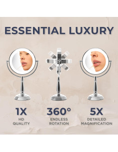 Espejo de Maquillaje Zadro LED 43 cm con Aumento Táctil 2