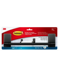Barra de Toalla Command Negra Mate 22.86 cm Resistente Agua