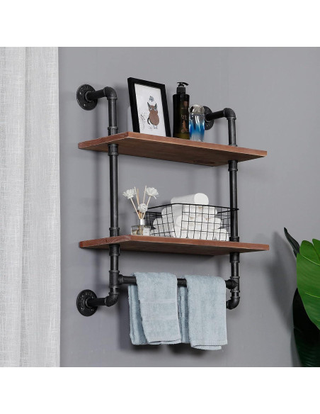 Estante de tubería SSS Furniture 60 cm rústico para baño