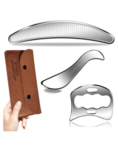 Juego de Herramientas de Masaje BYYDDIY 3 en 1 Acero Inoxidable