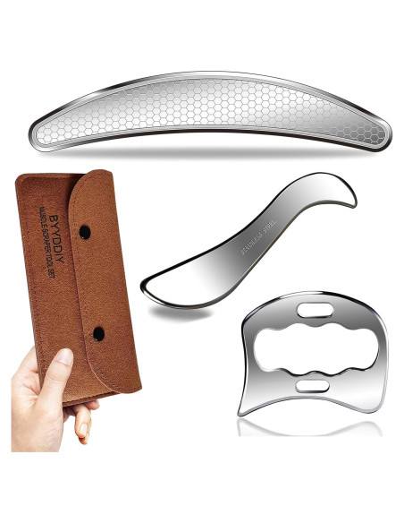 Juego de Herramientas de Masaje BYYDDIY 3 en 1 Acero Inoxidable