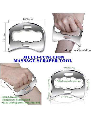 Juego de Herramientas de Masaje BYYDDIY 3 en 1 Acero Inoxidable
