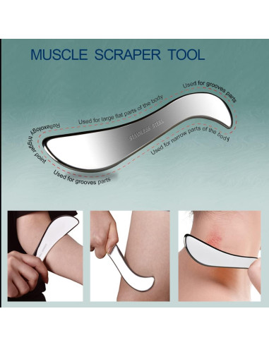 Juego de Herramientas de Masaje BYYDDIY 3 en 1 Acero Inoxidable