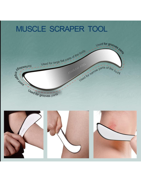 Juego de Herramientas de Masaje BYYDDIY 3 en 1 Acero Inoxidable