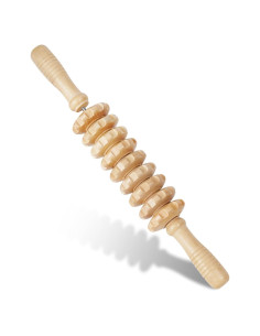 Rodillo de masaje Liitrton de madera para músculos y celulitis