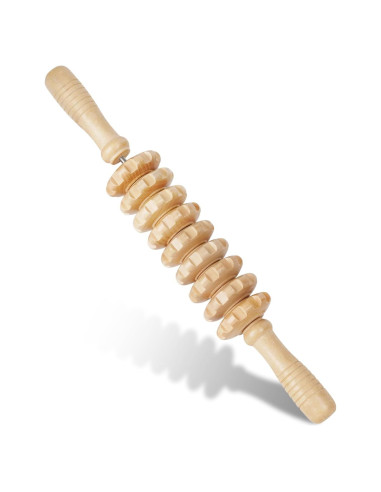 Rodillo de masaje Liitrton de madera para músculos y celulitis